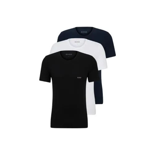 Hugo Boss THREE Пачка OF Branded Нижнее белье T Рубашки из хлопка Jersey T Рубашка Мужская 3 упаковки
