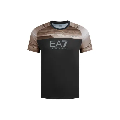 EMPORIO ARMANI EA7 Серый Синий Мужская T-Рубашка