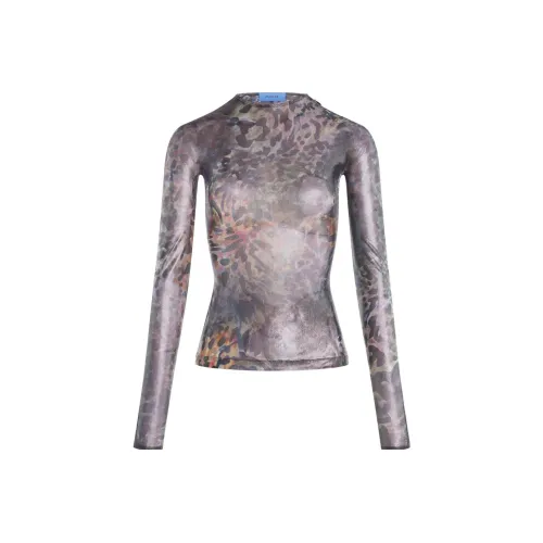 Mugler FW23 T-Shirt Унисекс Леопардовый принт