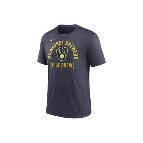 nike Milwaukee Brewers Swing Big T Рубашка Мужская Морской Синий