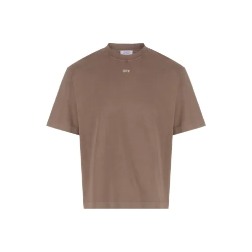 Off Белый-коричневый Мужская T-рубашка