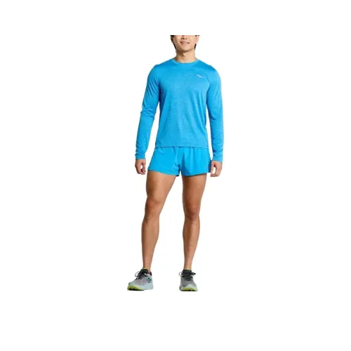 Saucony Светло-синие Мужские T-рубашки