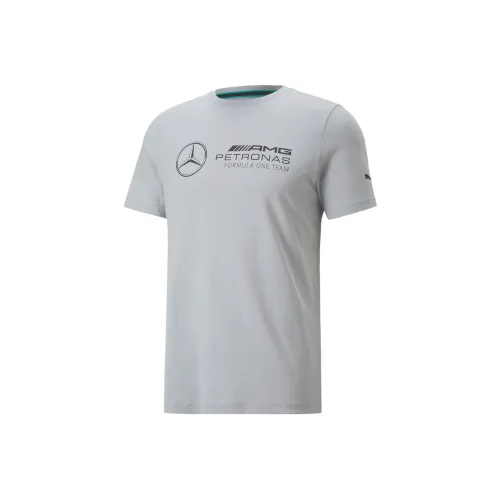 PUMA x Mercedes Benz Коллаборация Motorsport F1 Essentials Logo Рубашка Мужская Серого цвета