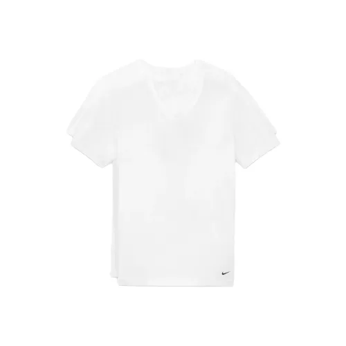 Nike Slim Fit V-Neck Undershirt T-Shirt Men's 2 Pack White Найк Слим Фит V-Neck Undershirt T-Shirt Мужской 2 Пачки Белый