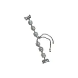 Серебряный и белый, украшенный драгоценным камнем, с ременем из стразов