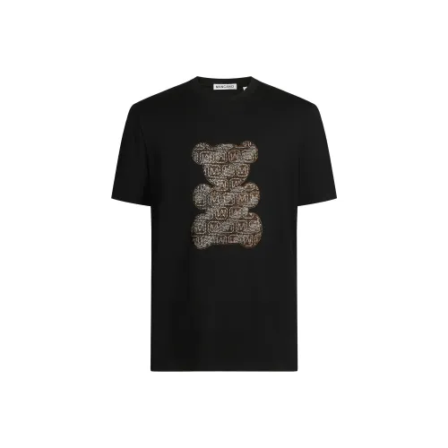 MANGANO Bear Series Осенне-зимние Короткие Рубашки с Длинными Рукавами Мужские Черные