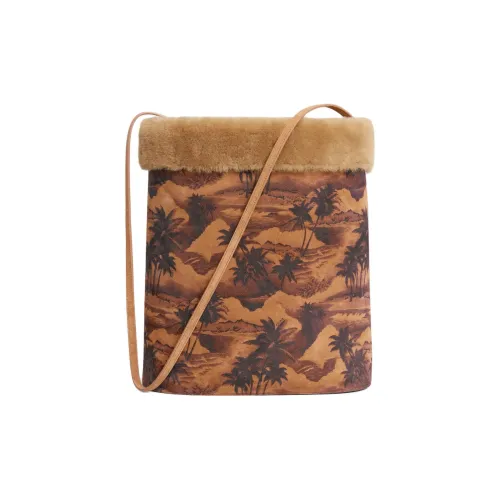 CELINE Замша Ведрообразные Сумки Сумки через плечо Сумка на плечо Мужская Коричневая