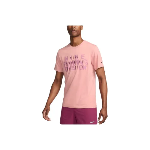 nike Dri Fit RUN Division T Рубашка Мужская Розовая