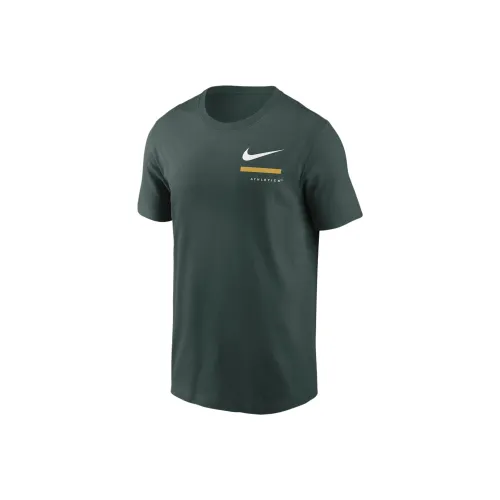 nike X MLB Co Бренд Over Плечо MLB Oakland Athletics T Рубашка Мужская Зеленая