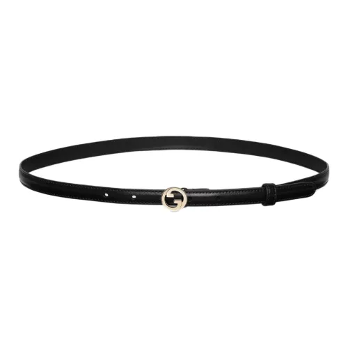 GUCCI Кожаные ремни Женские Черный Ширина 1,5CM