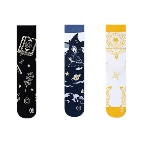 WAJUZHEN Носки Crew Женские 3 упаковки The Stars Shift And The Constellations Turn