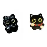 Каменно-черная подвеска с кошкой + черный кот