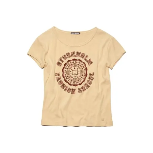 ACNE STUDIOS FW23 T-Shirt Унисекс Cookies Бежевый