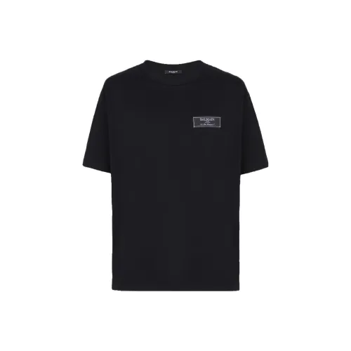 BALMAIN FW23 T-рубашка с этикеткой BALMAIN Paris мужская черная
