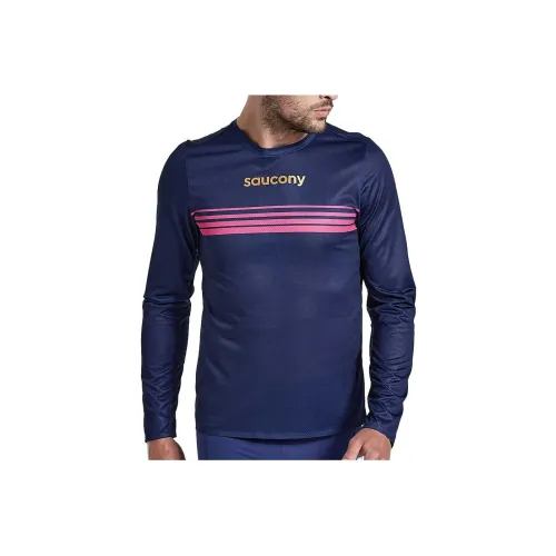 Saucony Blue Men's T-Shirts Сакони Синий Мужские Футболки