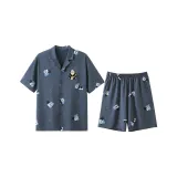 Мужской-Синий Кошка Серый