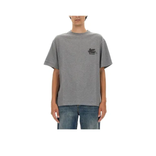 ETRO Серый Мужской T-Рубашки