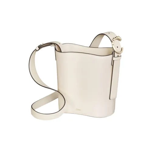 Cartier Коровья кожа Сумка через плечо Мини Унисекс SALT Белый