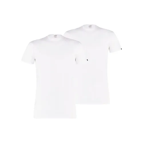 PUMA Lot De 2 T-Рубашки с Круглым Вырезом Бейсик Для Мужчин T-Рубашка Мужская 2 Пачки Белый