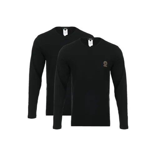 VERSACE SS24 T Рубашка Мужская 2 Пачка Черный