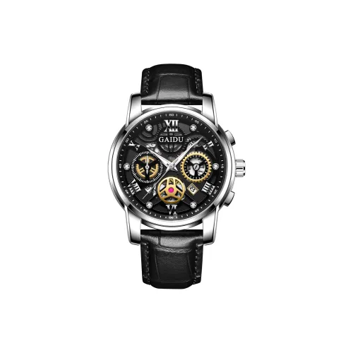 GAIDU Кварцевый механизм Мужские часы 40 мм Черный