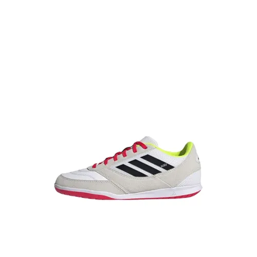 Adidas Top Sala Slip Resistant Abrasion Resistant Низкие Детские Футбольные Бутсы Белый Серый Черный Детский