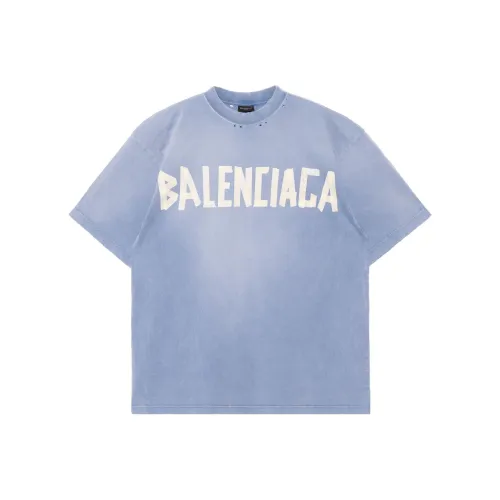 Balenciaga TAPE TYPE T Рубашка Средний крой В выцветшем свитшоте свободный крой Мужской Синий
