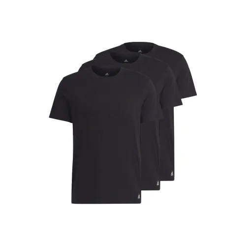 Adidas ACTIVE FLEX Хлопок Crewneck Рубашка Трусы T Рубашка Мужской 3 упаковки Черный