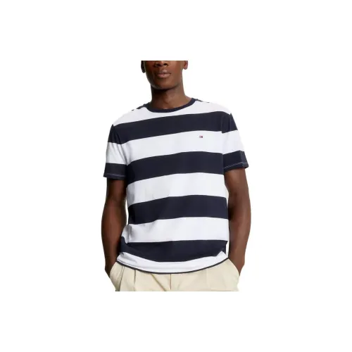 Tommy Hilfiger Регби Stripe T Рубашка T Рубашка Мужская Белая