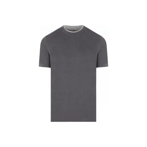 BRUNELLO CUCINELLI Темно-серый Мужской T-рубашки