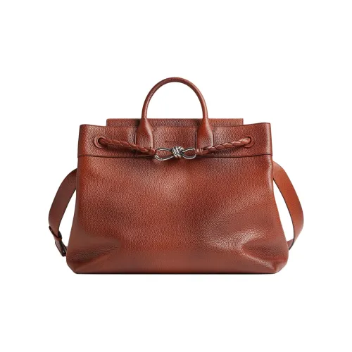 Bottega Veneta Andiamo series Телячья кожа Сумка-тоут Сумка для покупок Сумка через плечо Сумка Мужская Коричневая