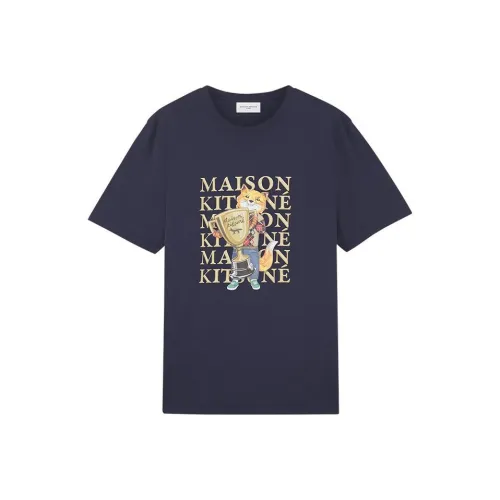 Maison Kitsune Темно-синие унисекс T-рубашки