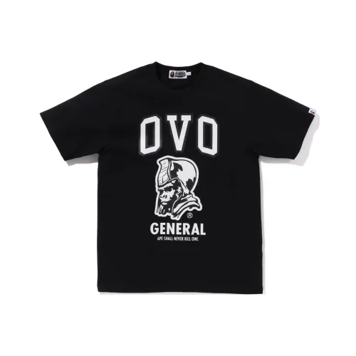A BATHING APE x OVO совместная линия FW23 T-рубашка унисекс черного цвета