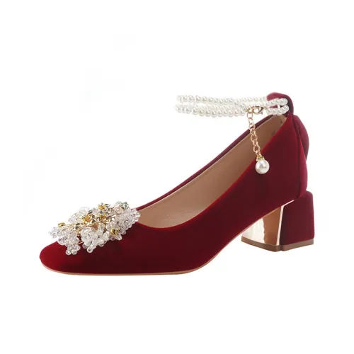 KATHRYN WILSON Mary Jane Shoes Burgundy Women's