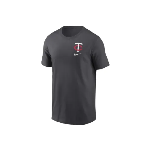 nike Minnesota Twins Логотип Эскиз Барная стойка T Рубашка Мужская Угольно-серый