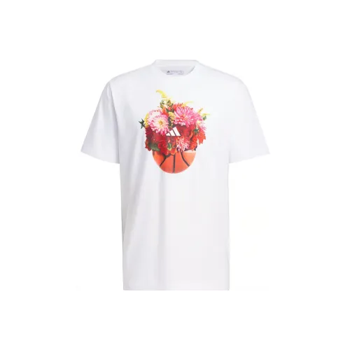 Adidas Цветочный Hoops Graphic Tee T-Shirt Рубашка Мужская Белая