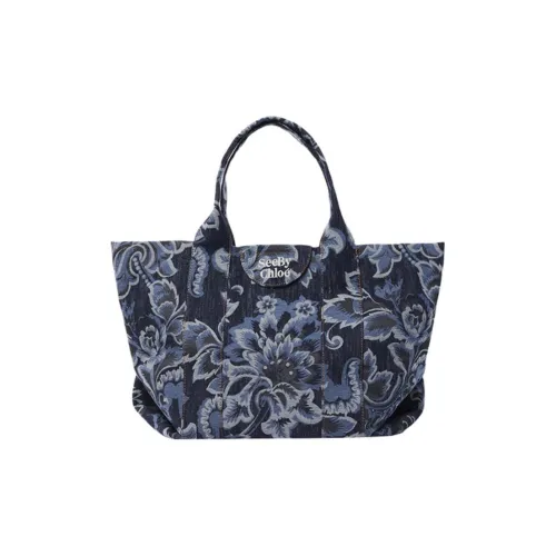 See By Chloe Ткань Тоут Сумка Сумка для покупок Сумка Обычная Женская Синяя