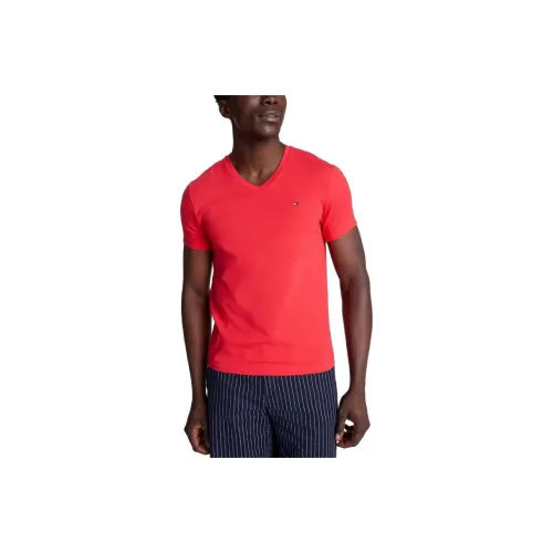 Tommy Hilfiger Slim Fit Solid V-Neck T-Shirt T-Shirt Men's Red