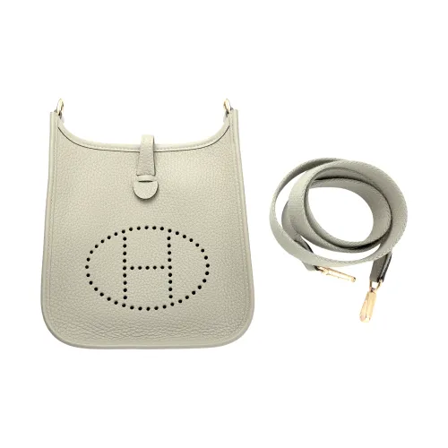 HERMES Рюкзак из коровьей кожи сумка через плечо сумка на плечо женская шалфейно-зеленый