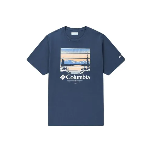 Коллаборация Columbia Синий Мужской T-Рубашки