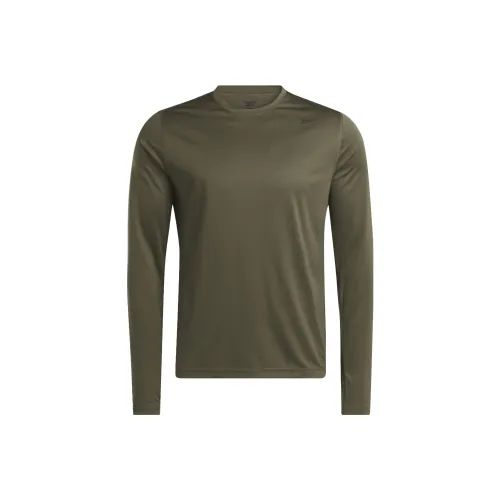 Reebok Training Long Sleeve Tech T Shirt Men's Army Green Reebok Training Длинный рукав Tech T-Shirt Мужской Армейский зеленый