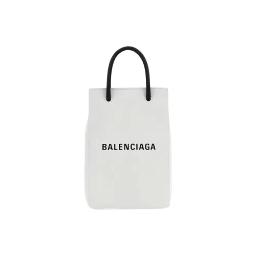 Balenciaga Телячья кожа Тоут Сумка Сумка для покупок Сумка через плечо Сумка Женская Белая