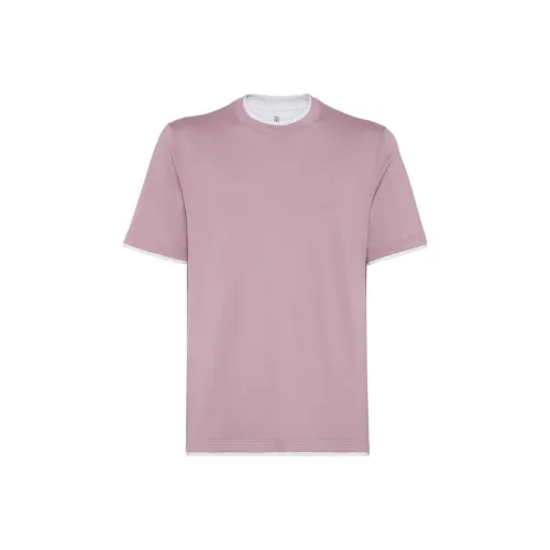 BRUNELLO CUCINELLI Фиолетовый Мужской T-Рубашки