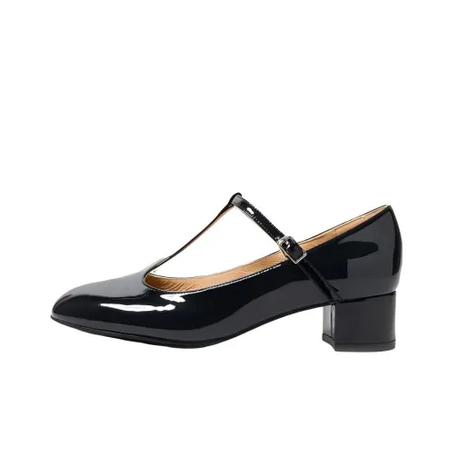 STEVE MADDEN Грубый каблук Мэри Джейн туфли 4CM Женские Черные