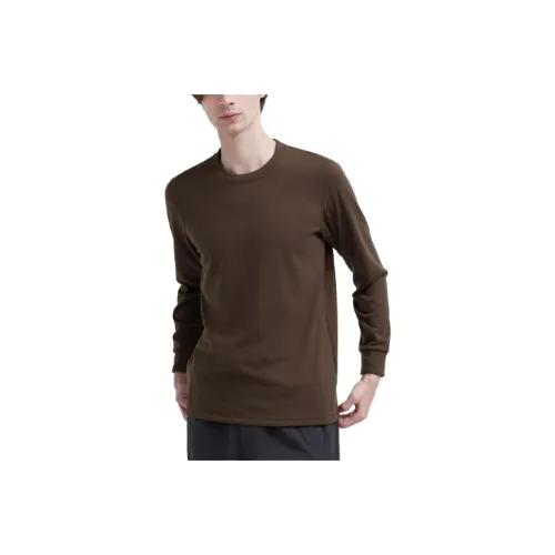 UNIQLO T-рубашка мужская цвет темно-умбра