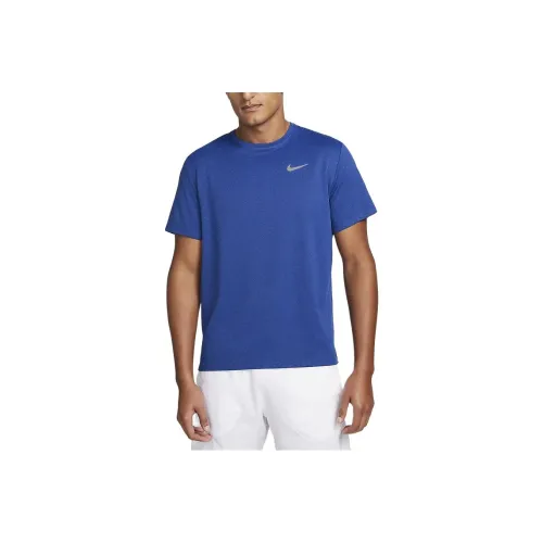 nike Dri FIT UV Короткий рукав Бег Топ T-рубашка Мужской Синий