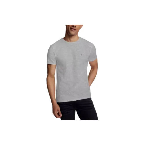 Tommy Hilfiger Slim Fit Эластичный хлопок T-рубашка Топы Midnight Blue T-рубашка Мужской Серый