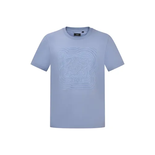 RARE Короткий рукав T-рубашки Мужской Серый Синий