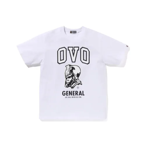 A BATHING APE x OVO совместный бренд Bape x OVO FW23 T-рубашка Унисекс Белый