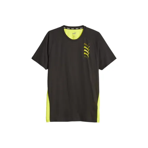 PUMA T-рубашка DE Training Puma Fit TRIBLEND Homme T-рубашка Мужская Черная Зеленая
